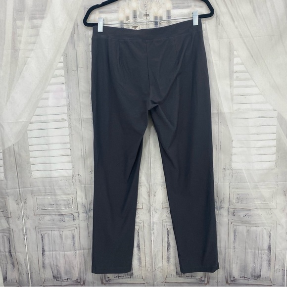 Eileen Fisher Small Gray Crepe Ankle Pants Elastic Waist Pull On 27.5" Inseam - Picture 5 of 10